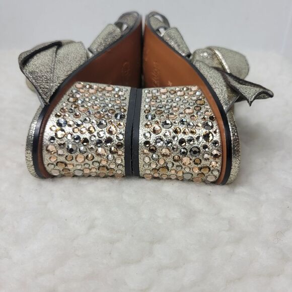 Chloe Nellie Crystal Embellished Top Knot Women's Gray Gkitter Block Heel Sandal - Picture 12 of 12